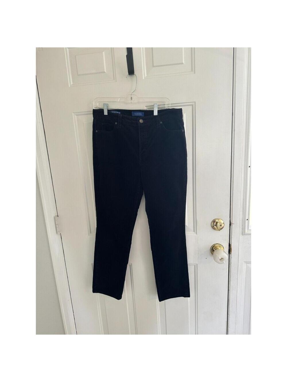 Talbots High-Waist Straight-Leg Black Corduroy 10P